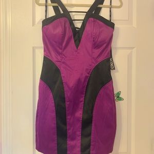 Black and purple mid dress new with tags